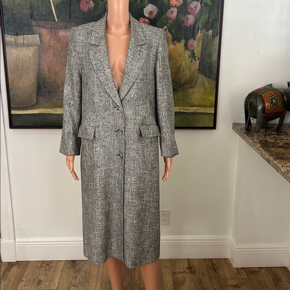 Bert Newman petite vintage black and white wool tweed wool coat - Picture 1 of 7